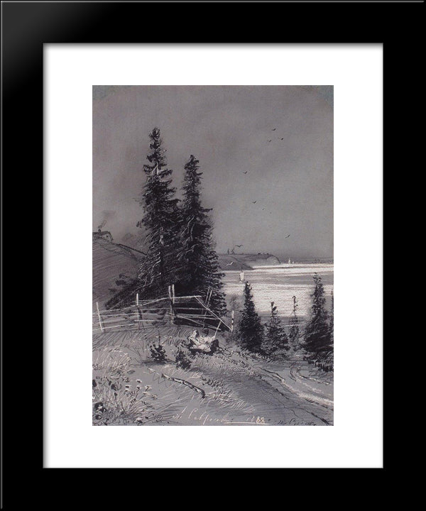 Descent To The River 20x24 Black Modern Wood Framed Art Print Poster by Savrasov, Aleksey