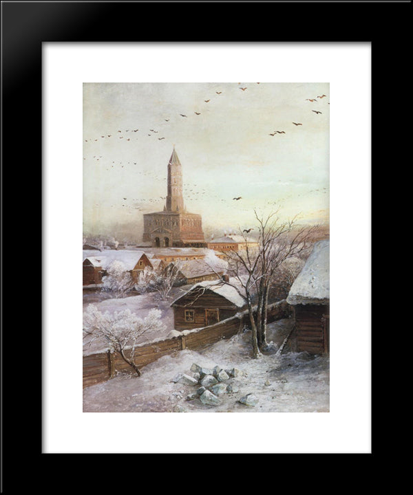 Early Spring. Flood 20x24 Black Modern Wood Framed Art Print Poster by Savrasov, Aleksey