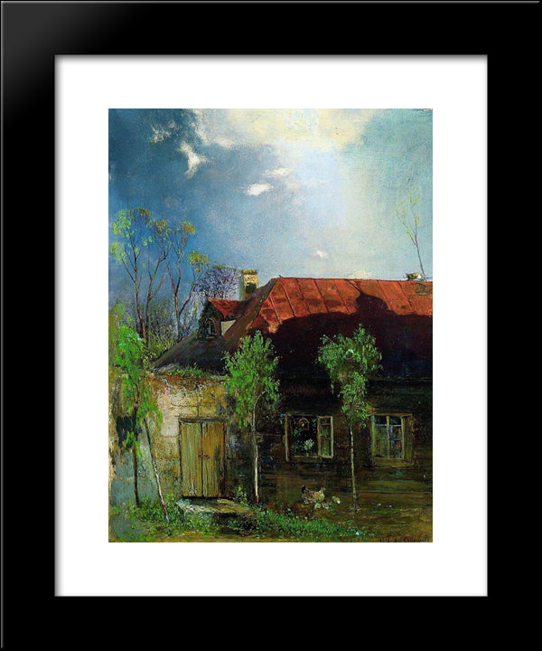 Little House In The Province. Spring 20x24 Black Modern Wood Framed Art Print Poster by Savrasov, Aleksey