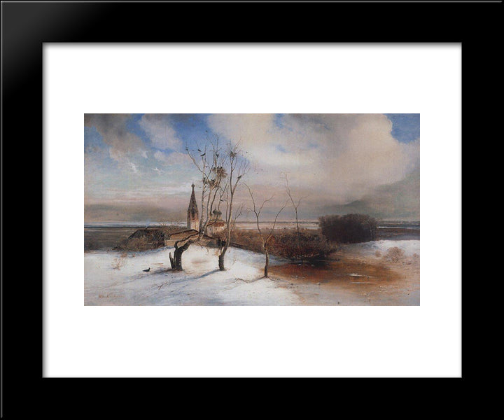 Spring. The Rooks Have Arrived. 20x24 Black Modern Wood Framed Art Print Poster by Savrasov, Aleksey