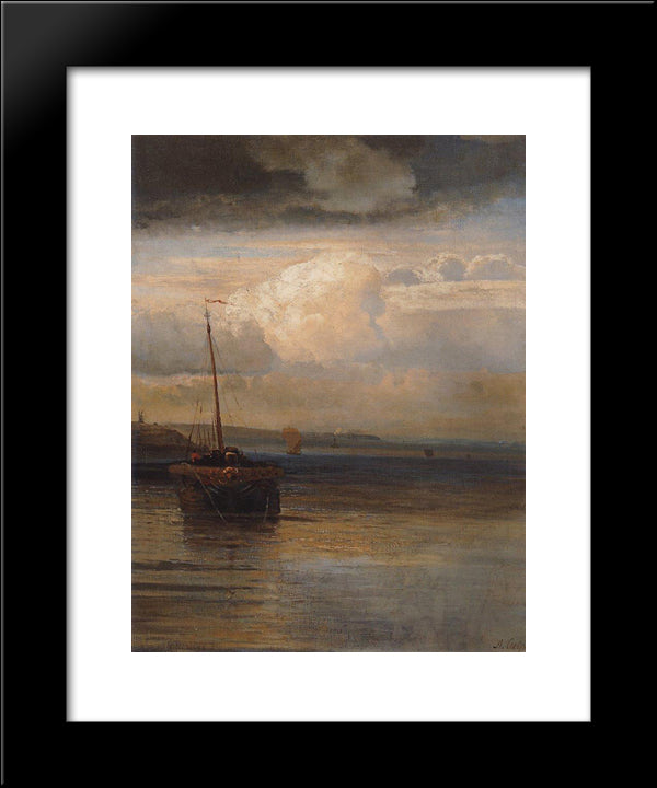 Volga. Landscape 20x24 Black Modern Wood Framed Art Print Poster by Savrasov, Aleksey