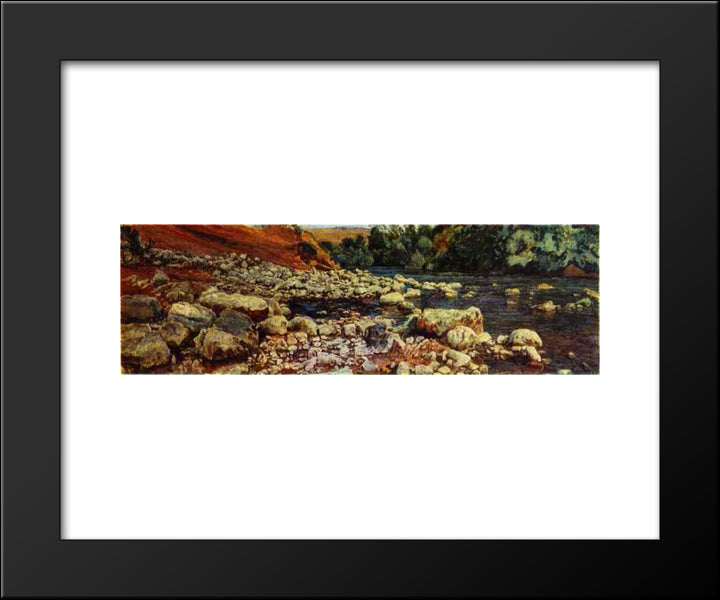 Stones On A River Shore 20x24 Black Modern Wood Framed Art Print Poster by Ivanov, Alexander