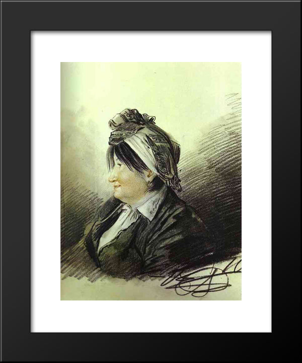 Portrait Of A. M. Lanskaya 20x24 Black Modern Wood Framed Art Print Poster by Orlowski, Alexander