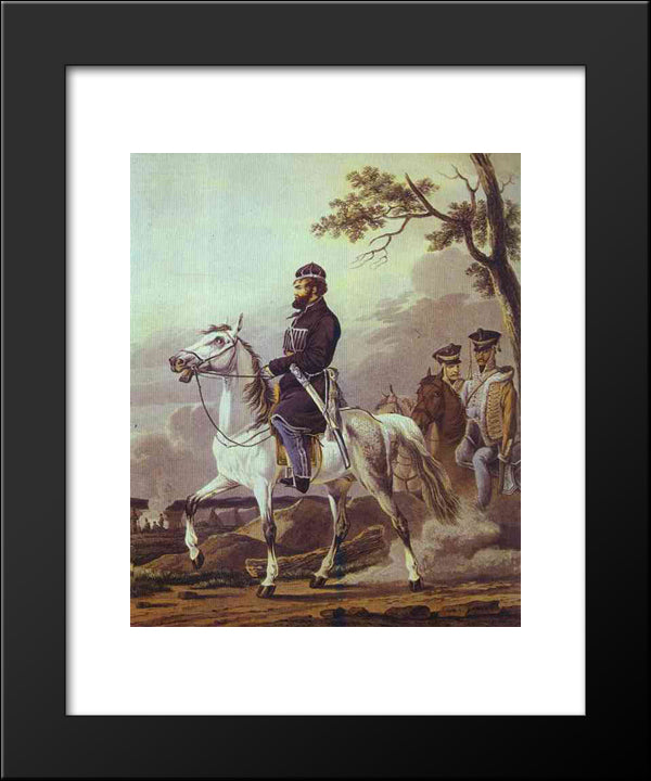 Portrait Of Denis Davydov 20x24 Black Modern Wood Framed Art Print Poster by Orlowski, Alexander
