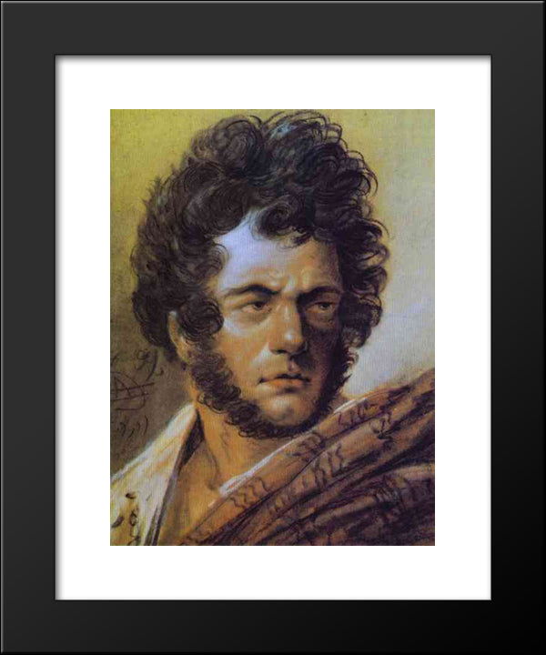 Self-Portrait 20x24 Black Modern Wood Framed Art Print Poster by Orlowski, Alexander
