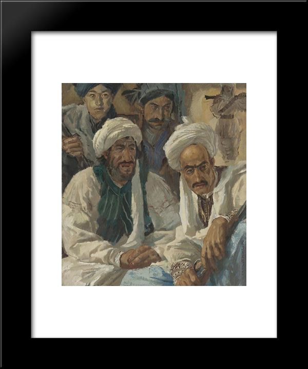 Afghans 20x24 Black Modern Wood Framed Art Print Poster by Jacovleff, Alexandre