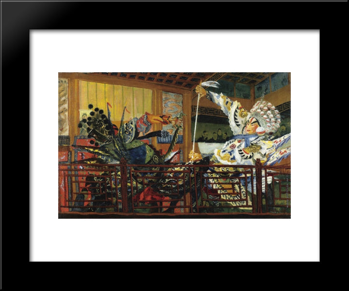 Battle Of The Warriors 20x24 Black Modern Wood Framed Art Print Poster by Jacovleff, Alexandre