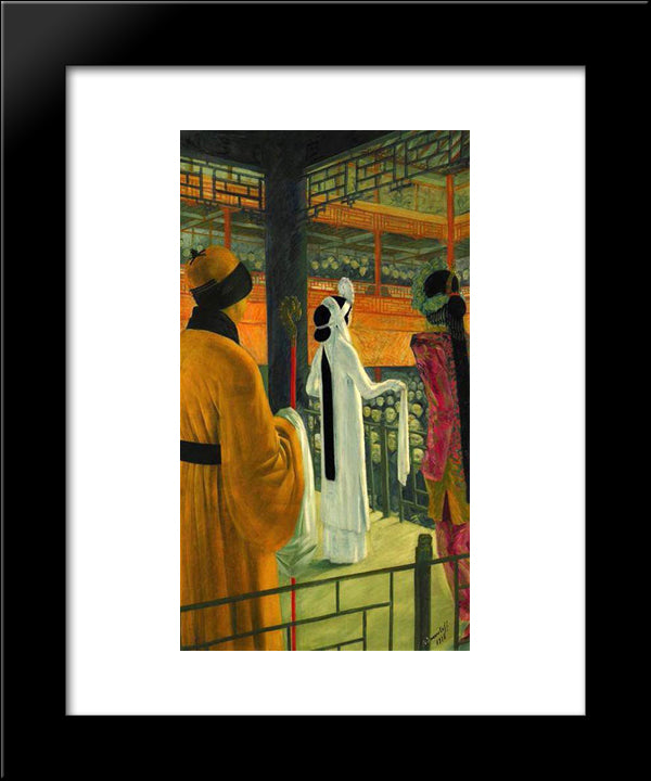 Beijing Opera 20x24 Black Modern Wood Framed Art Print Poster by Jacovleff, Alexandre