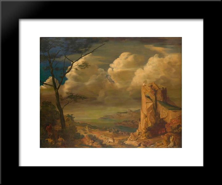 Mythological Landscape 20x24 Black Modern Wood Framed Art Print Poster by Jacovleff, Alexandre