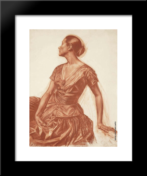 Portrait Of Salome Andronnikova 20x24 Black Modern Wood Framed Art Print Poster by Jacovleff, Alexandre