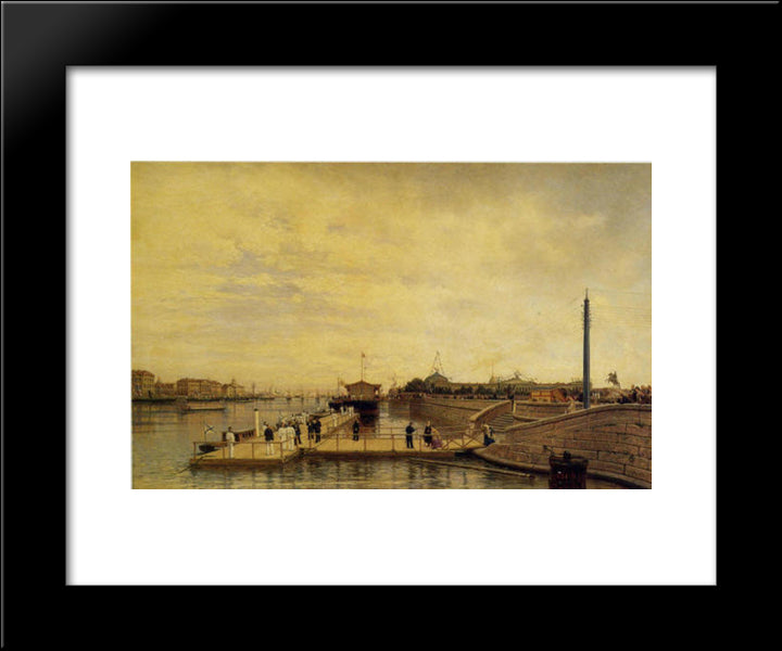 Bolshaya Neva 20x24 Black Modern Wood Framed Art Print Poster by Bogolyubov, Alexey