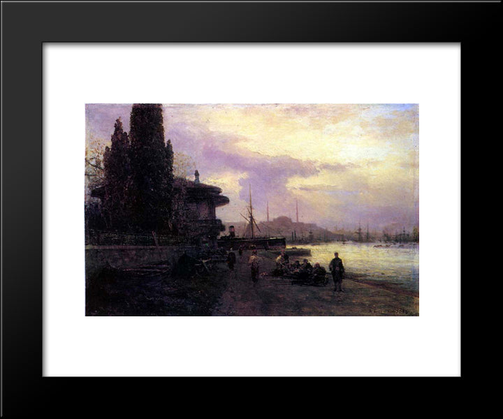 Embankment Of Constantinople 20x24 Black Modern Wood Framed Art Print Poster by Bogolyubov, Alexey