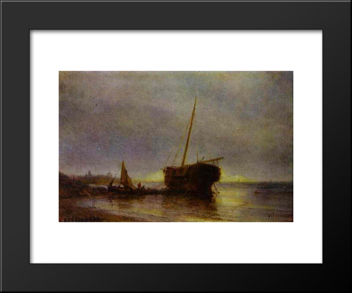Longboat 20x24 Black Modern Wood Framed Art Print Poster by Bogolyubov, Alexey