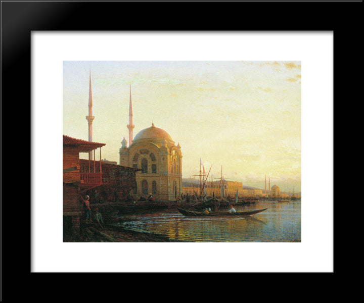 Mosque In Istanbul 20x24 Black Modern Wood Framed Art Print Poster by Bogolyubov, Alexey