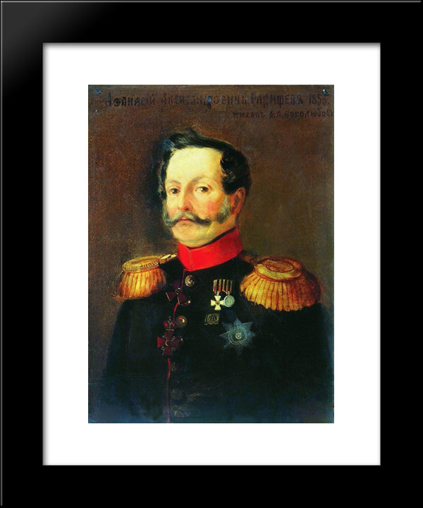 Portrait Of A.A. Radischev 20x24 Black Modern Wood Framed Art Print Poster by Bogolyubov, Alexey