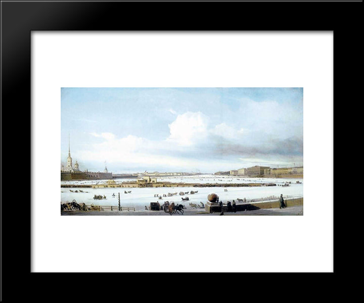 Riding On Neva River 20x24 Black Modern Wood Framed Art Print Poster by Bogolyubov, Alexey