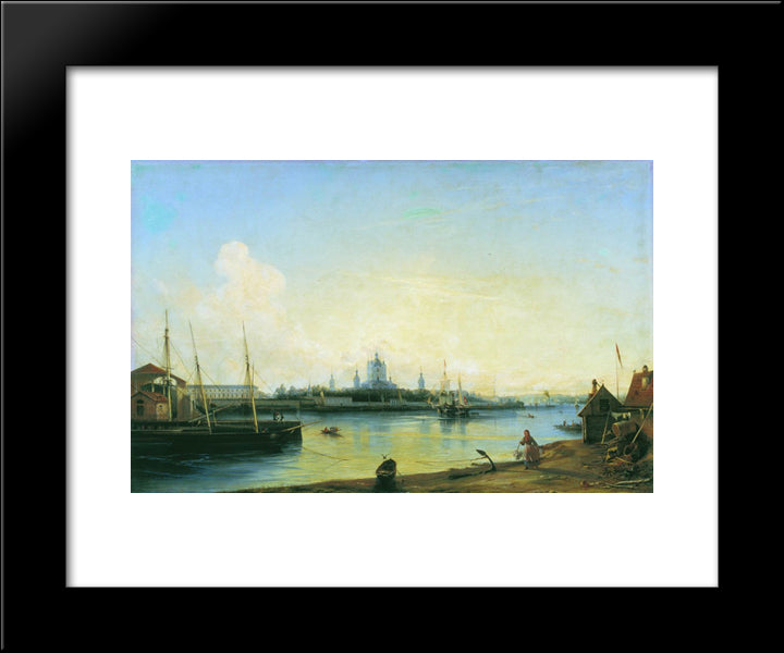 Smolny As Seen From Bolshaya Okhta 20x24 Black Modern Wood Framed Art Print Poster by Bogolyubov, Alexey