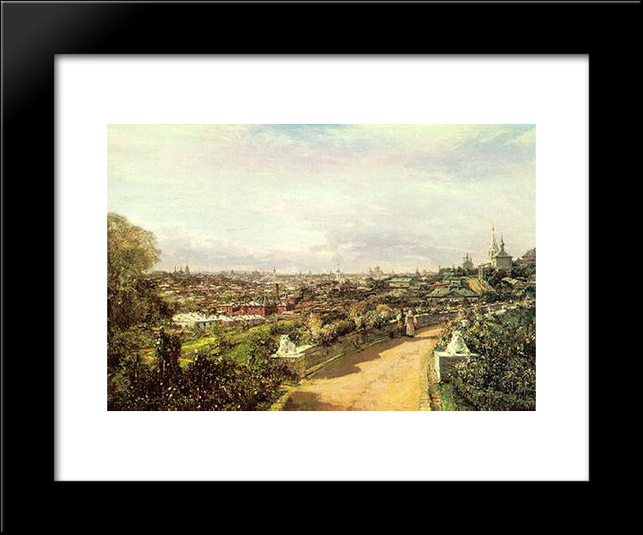 View Of Moscow From The House Of G.I. Chludov 20x24 Black Modern Wood Framed Art Print Poster by Bogolyubov, Alexey
