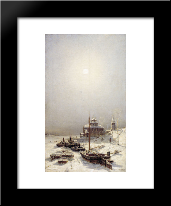Winter In Borisoglebsk 20x24 Black Modern Wood Framed Art Print Poster by Bogolyubov, Alexey