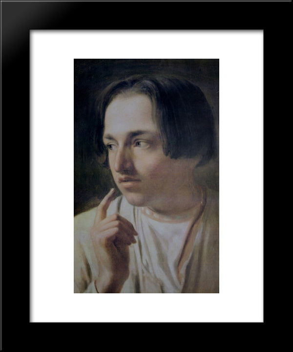 Peasant Boy 20x24 Black Modern Wood Framed Art Print Poster by Venetsianov, Alexey