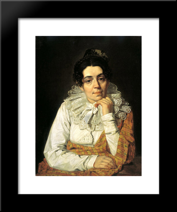 Portrait Of M. A. Venetsianova 20x24 Black Modern Wood Framed Art Print Poster by Venetsianov, Alexey