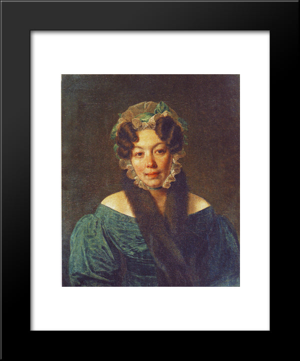 Portrait Of M. M. Philosophova 20x24 Black Modern Wood Framed Art Print Poster by Venetsianov, Alexey