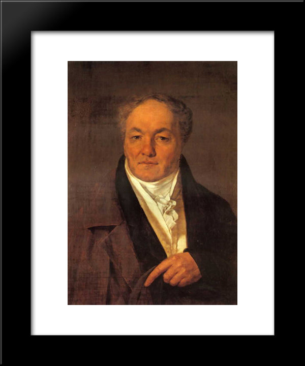 Portrait Of P. I. Milyukov 20x24 Black Modern Wood Framed Art Print Poster by Venetsianov, Alexey