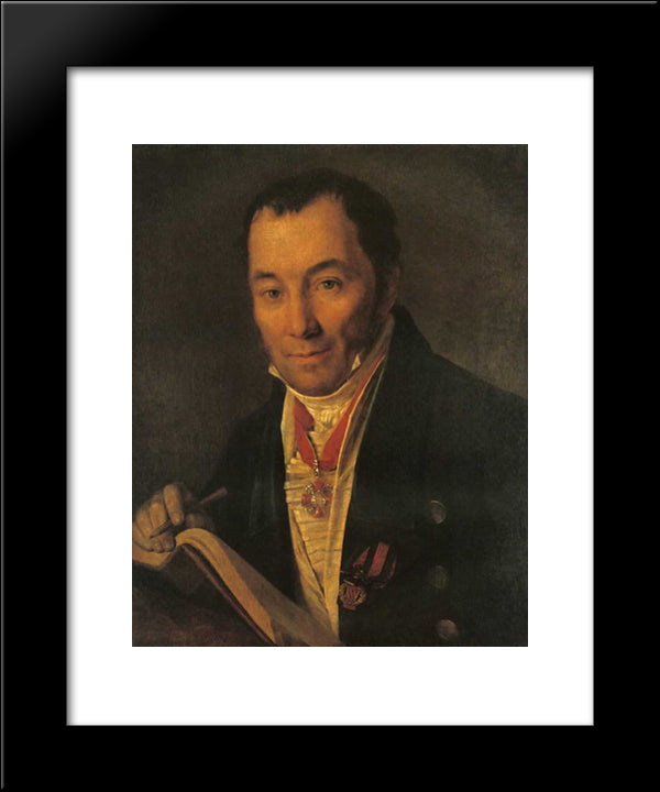 Portrait Of P.V. Havskoy 20x24 Black Modern Wood Framed Art Print Poster by Venetsianov, Alexey