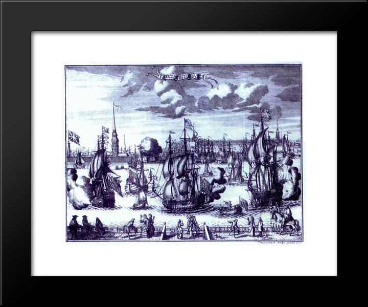St. Petersburg. View Of The Peter And Paul Fortress. 20x24 Black Modern Wood Framed Art Print Poster by Zubov, Alexey