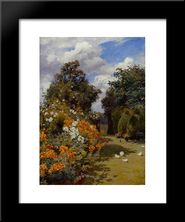 Orange Lilies, Broadway, Worcestershire 20x24 Black Modern Wood Framed Art Print Poster by Parsons, Alfred