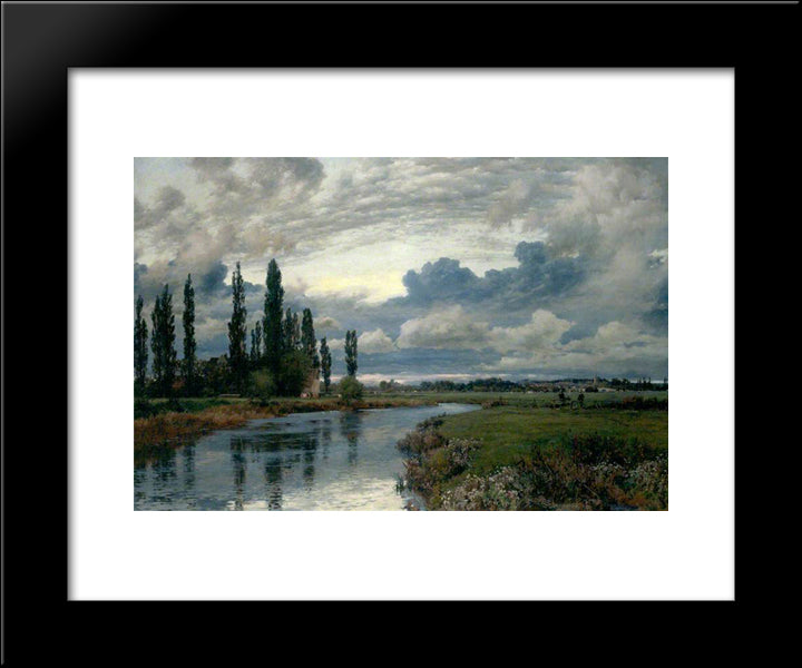 Poplars In The Thames Valley 20x24 Black Modern Wood Framed Art Print Poster by Parsons, Alfred
