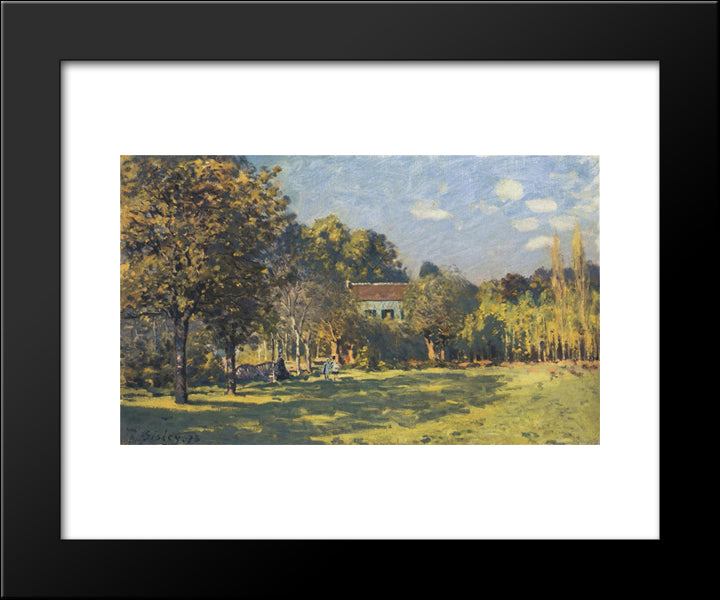A Park In Louveciennes 20x24 Black Modern Wood Framed Art Print Poster by Sisley, Alfred