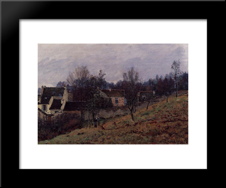 Autumn In Louveciennes 20x24 Black Modern Wood Framed Art Print Poster by Sisley, Alfred