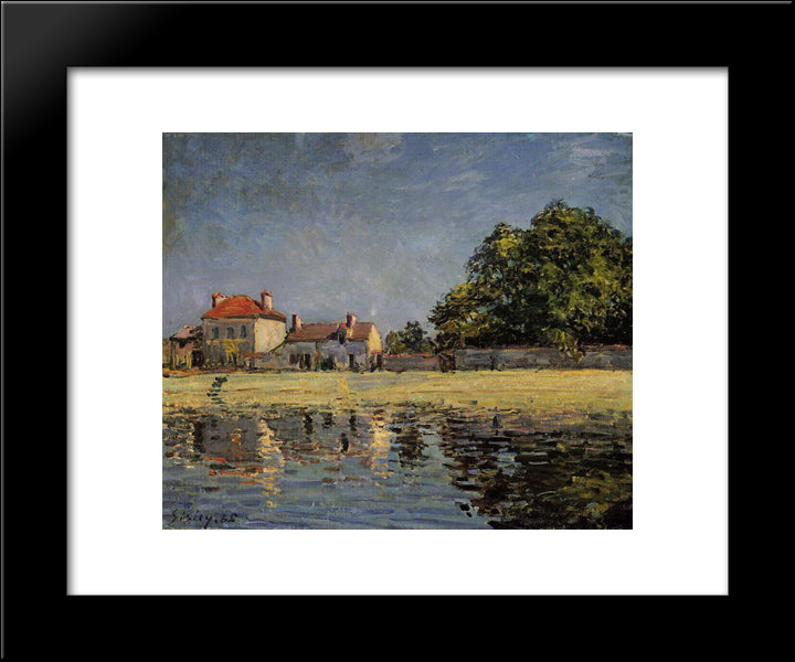Banks Of The Loing, Saint Mammes 20x24 Black Modern Wood Framed Art Print Poster by Sisley, Alfred