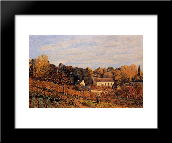 Kitchen Garden At Louveciennes 20x24 Black Modern Wood Framed Art Print Poster by Sisley, Alfred