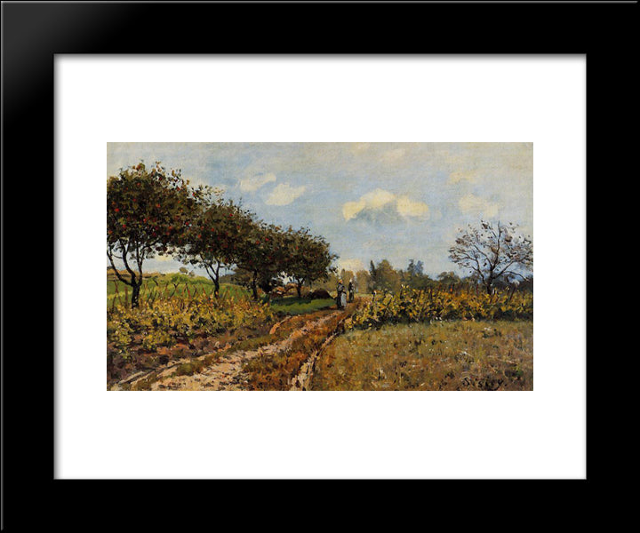Path In The Country 20x24 Black Modern Wood Framed Art Print Poster by Sisley, Alfred