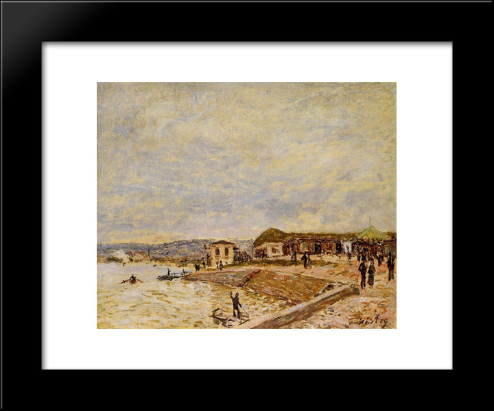 Seine At Daybreak 20x24 Black Modern Wood Framed Art Print Poster by Sisley, Alfred