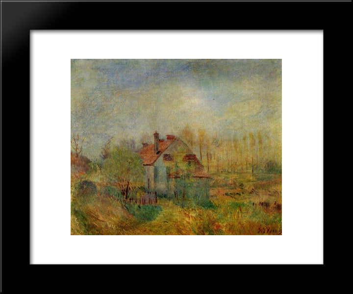 Springtime Scene Morning 20x24 Black Modern Wood Framed Art Print Poster by Sisley, Alfred