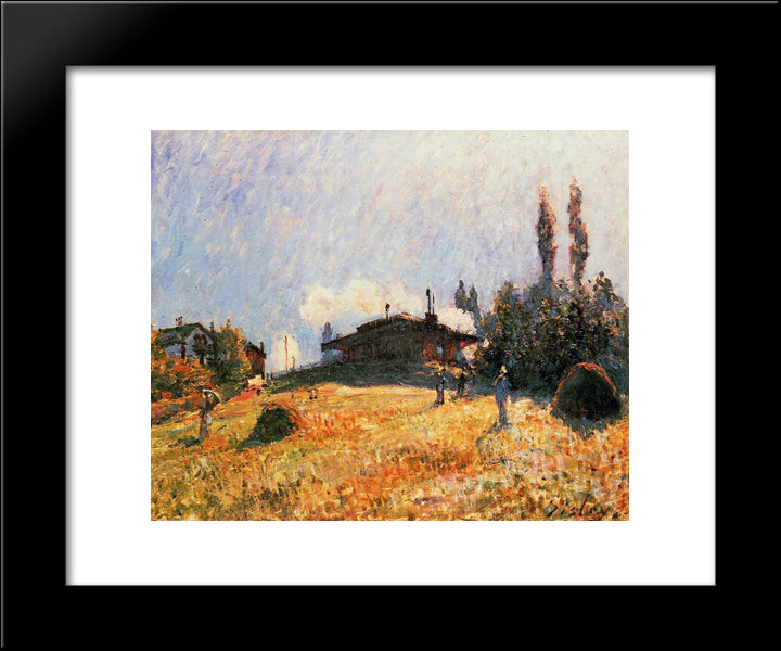 Station At Sevres 20x24 Black Modern Wood Framed Art Print Poster by Sisley, Alfred