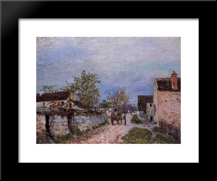 Street In Veneux 20x24 Black Modern Wood Framed Art Print Poster by Sisley, Alfred