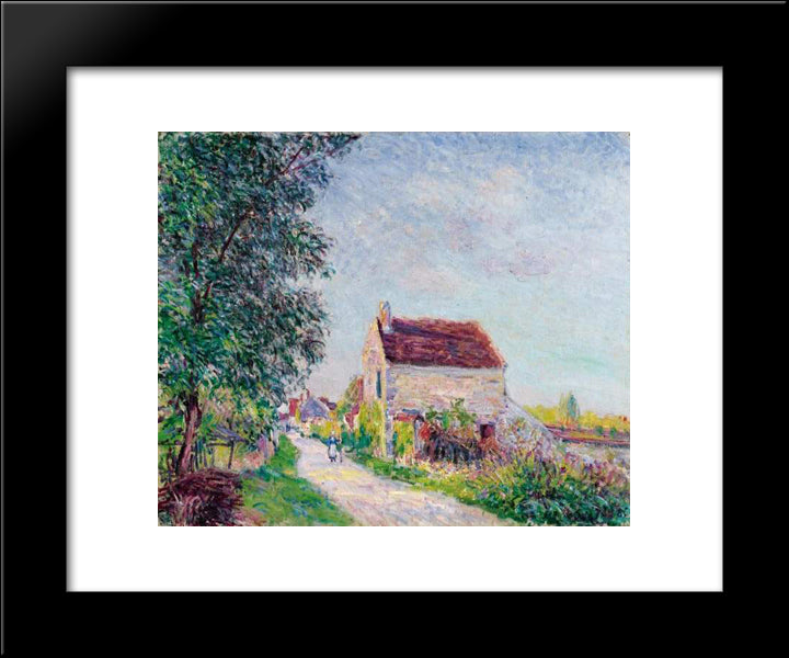 The Village Of Sablons 20x24 Black Modern Wood Framed Art Print Poster by Sisley, Alfred