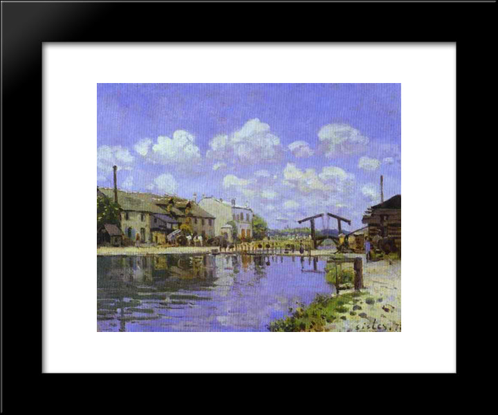The Saint Martin Canal 20x24 Black Modern Wood Framed Art Print Poster by Sisley, Alfred