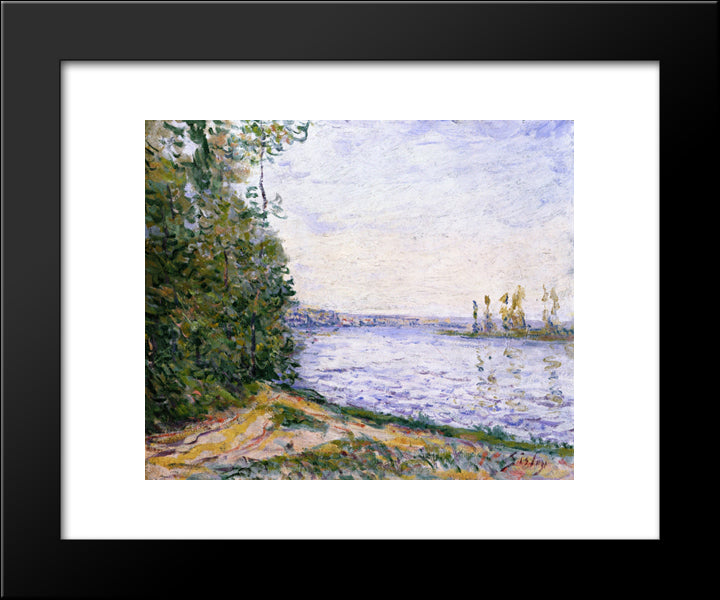 The Seine Near By 20x24 Black Modern Wood Framed Art Print Poster by Sisley, Alfred