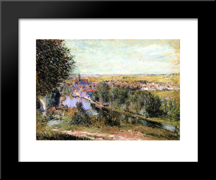 View Of Moret 20x24 Black Modern Wood Framed Art Print Poster by Sisley, Alfred