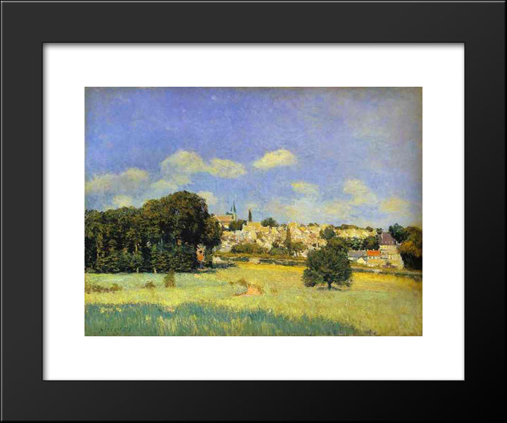 View Of St Cloud 20x24 Black Modern Wood Framed Art Print Poster by Sisley, Alfred