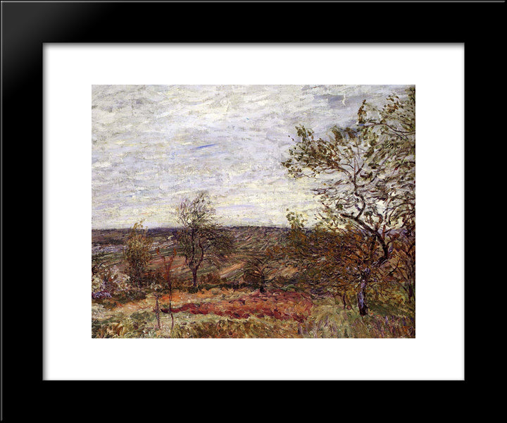 Windy Day At Veneux 20x24 Black Modern Wood Framed Art Print Poster by Sisley, Alfred