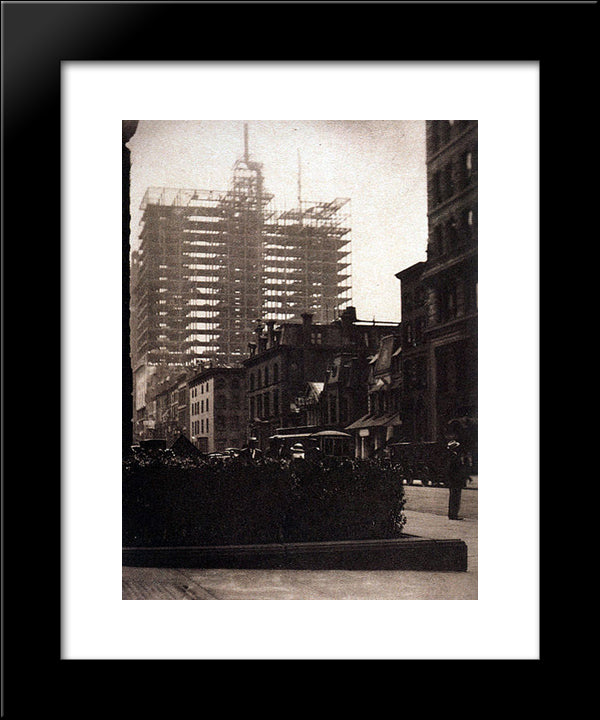 Old And New New York 20x24 Black Modern Wood Framed Art Print Poster by Stieglitz, Alfred