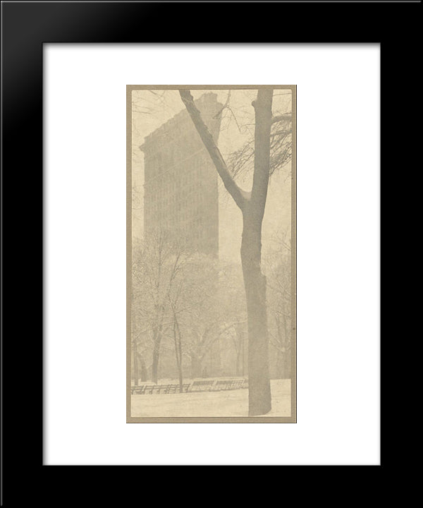 The Flatiron Building 20x24 Black Modern Wood Framed Art Print Poster by Stieglitz, Alfred