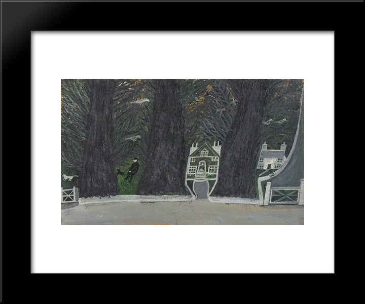 Cottages In A Wood, St Ives 20x24 Black Modern Wood Framed Art Print Poster by Wallis, Alfred