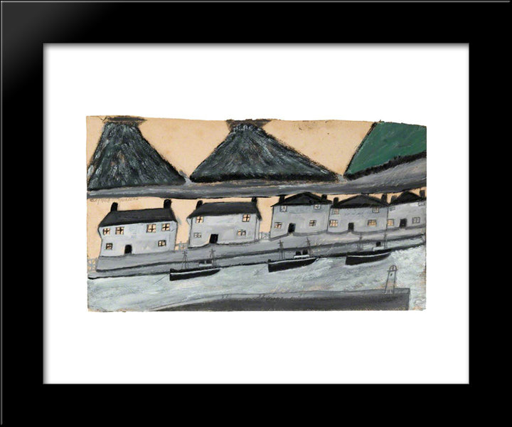 Houses And Kilns 20x24 Black Modern Wood Framed Art Print Poster by Wallis, Alfred